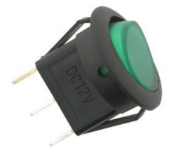 6 A ROUND ON-OFF SWITCH GREEN