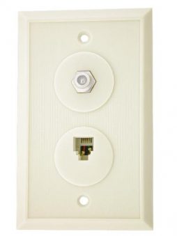 4C WALL PLATE W/F81 WHITE